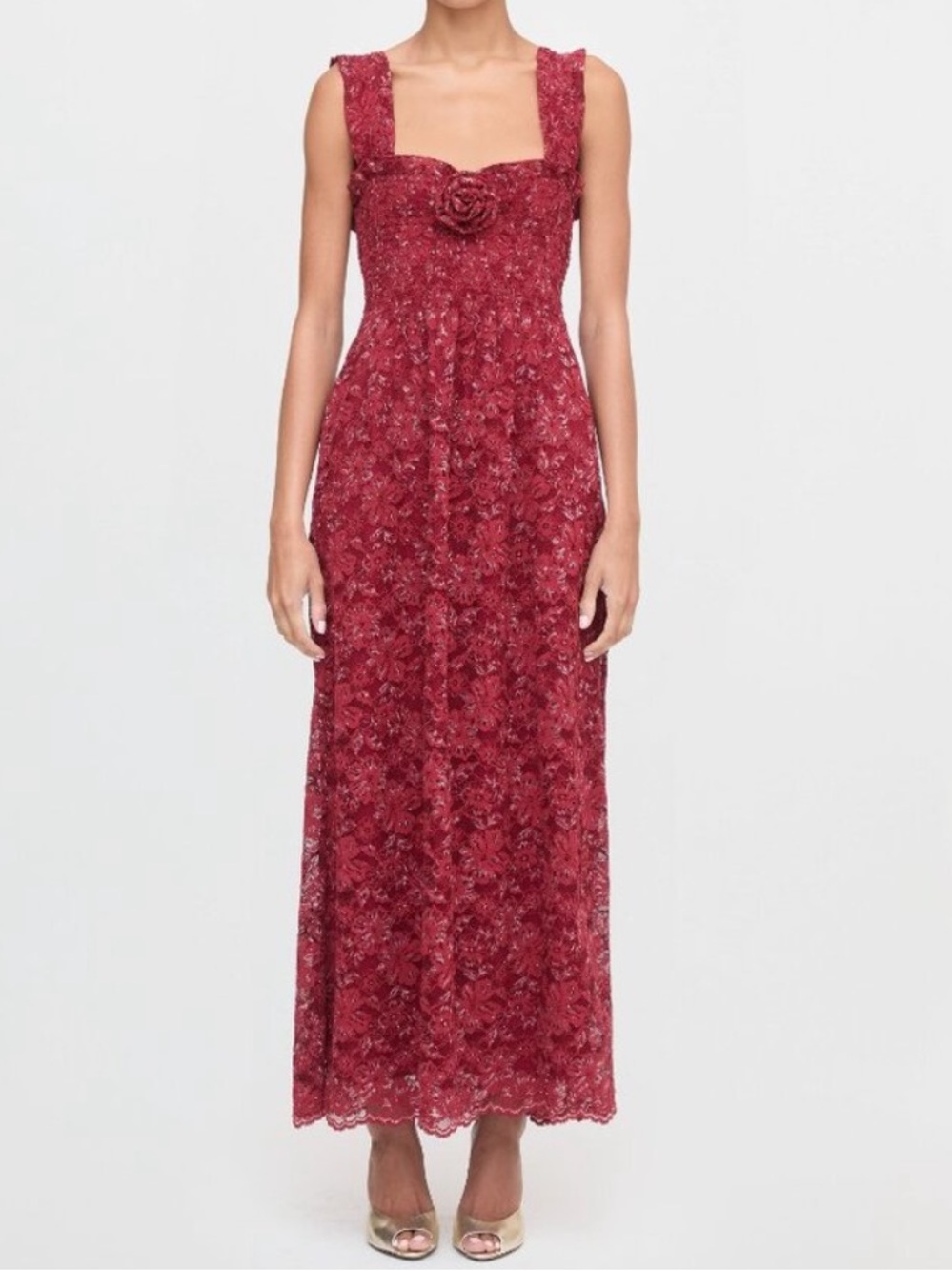 Hill House The Rosetta Nap Dress with Claret Lace